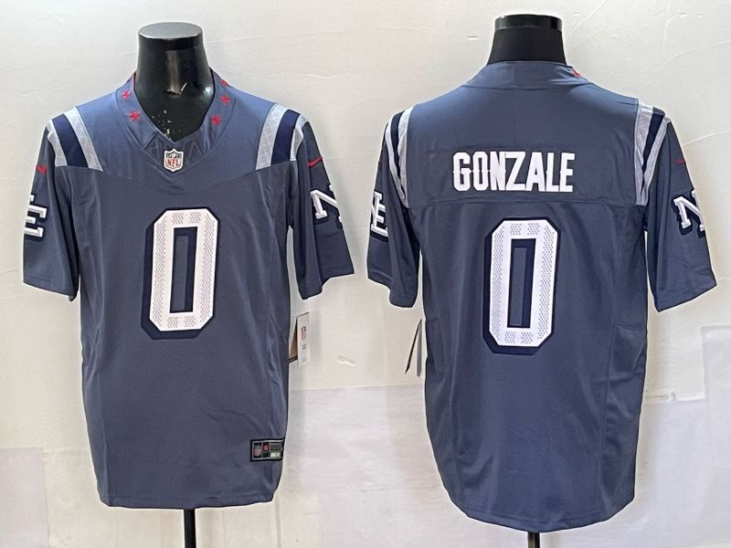 Men 2025 New England Patriots #0 Gonzale blue 5th generation Throwback Nike Limited NFL Jersey style 012->new england patriots->NFL Jersey